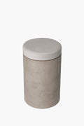Mikrobetonový taburet Ø31, Světle šedá, polštář Sněhově bílá